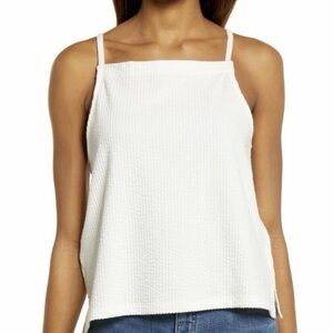 Madewell Textured White Apron Top